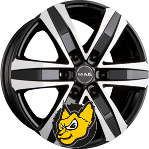 MAK STONE 6 black mirror 7.50 x 17 ET 25.00 6x139.7 ern se zrcadlov letnou pedn st